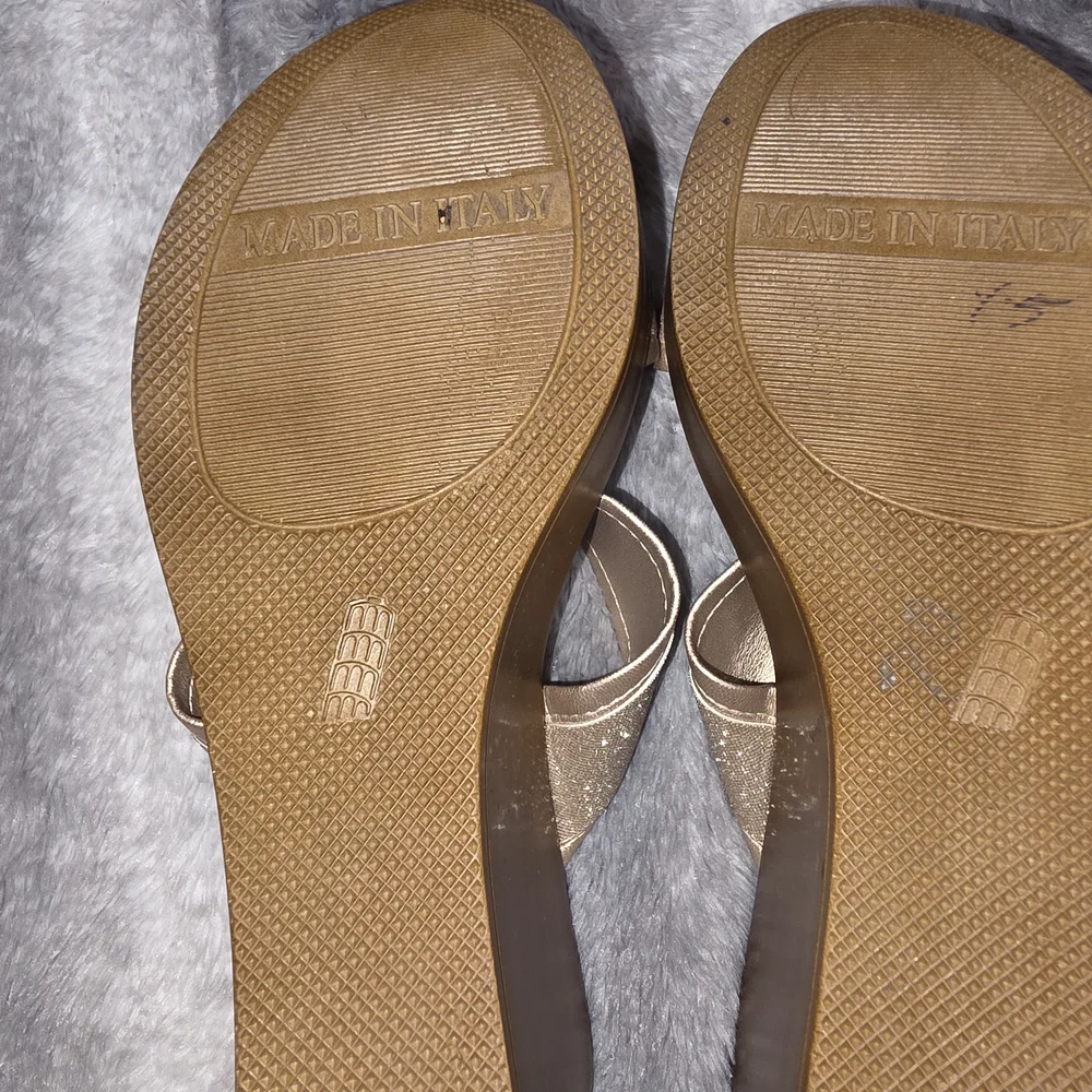 Contessa Metallic Gold Slide Sandals – Sparkle Double-Strap Women’s Slides